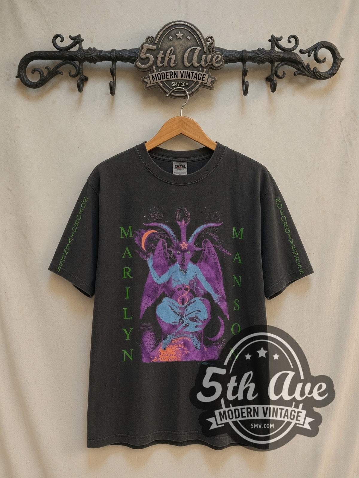 Marilyn Manson When I'm God Everyone Dies vintage band long sleeve t-shirt, front view on the 5MV rack