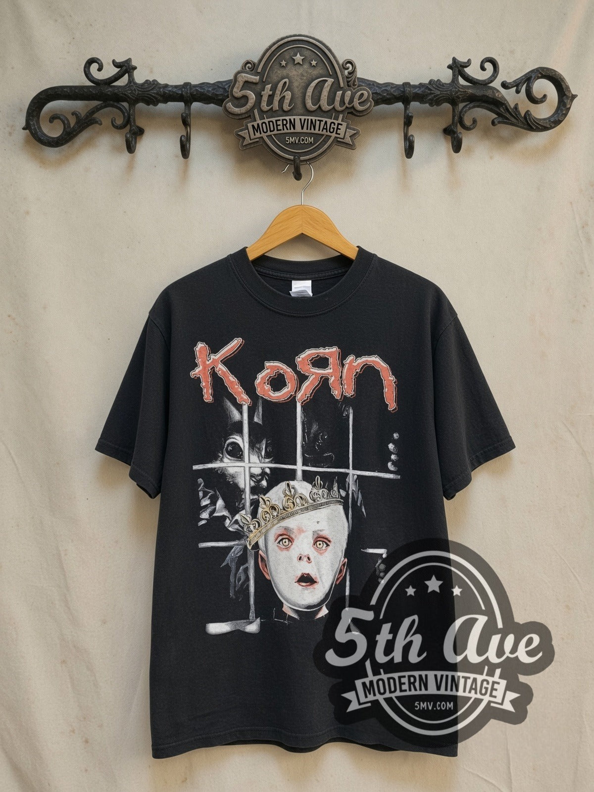 Korn See You on the Other Side vintage band t-shirt in black, front view on the 5MV rack