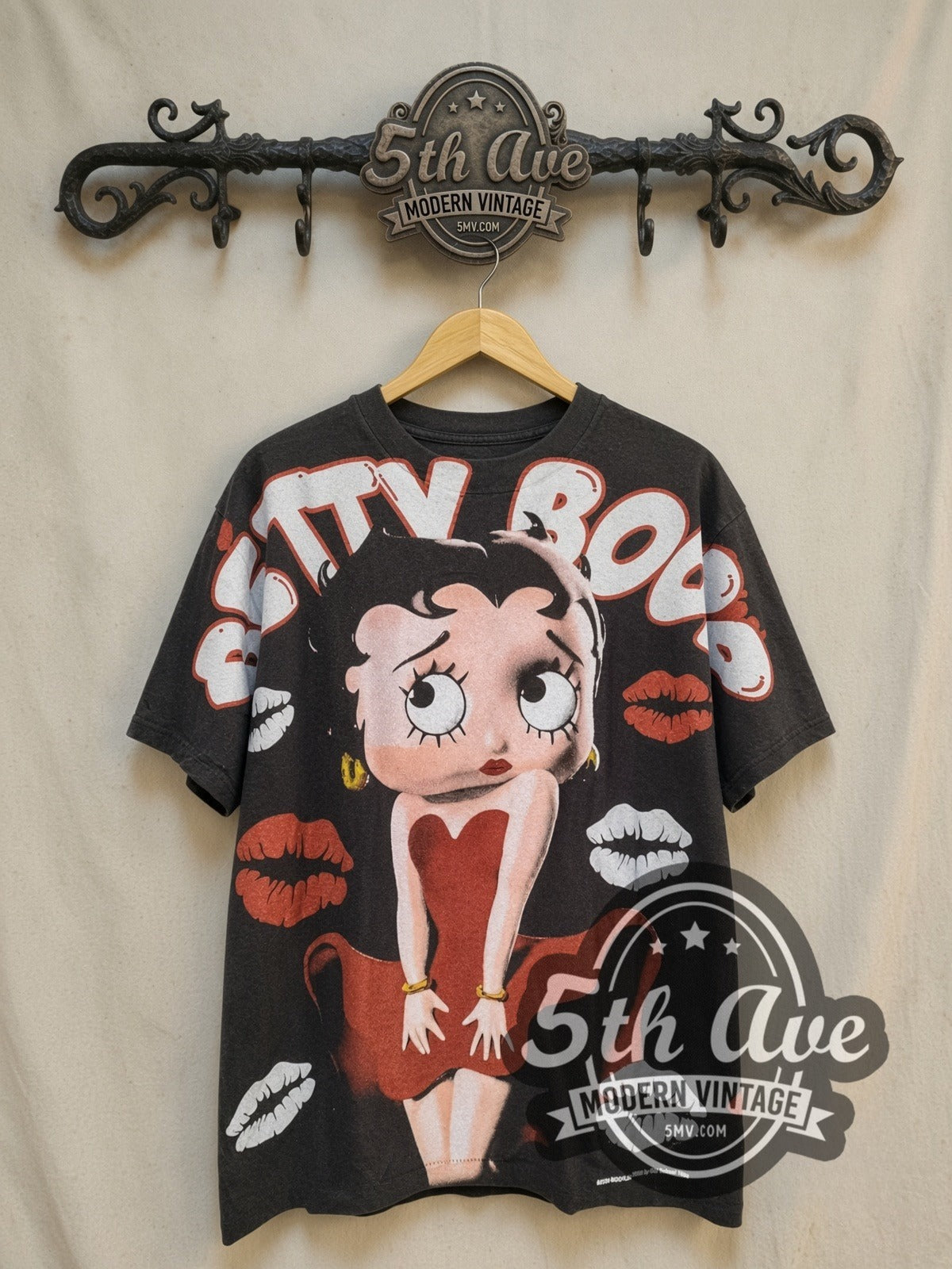 Betty Boop I'm a Betty Girl vintage cartoon tee, front view on a display rack