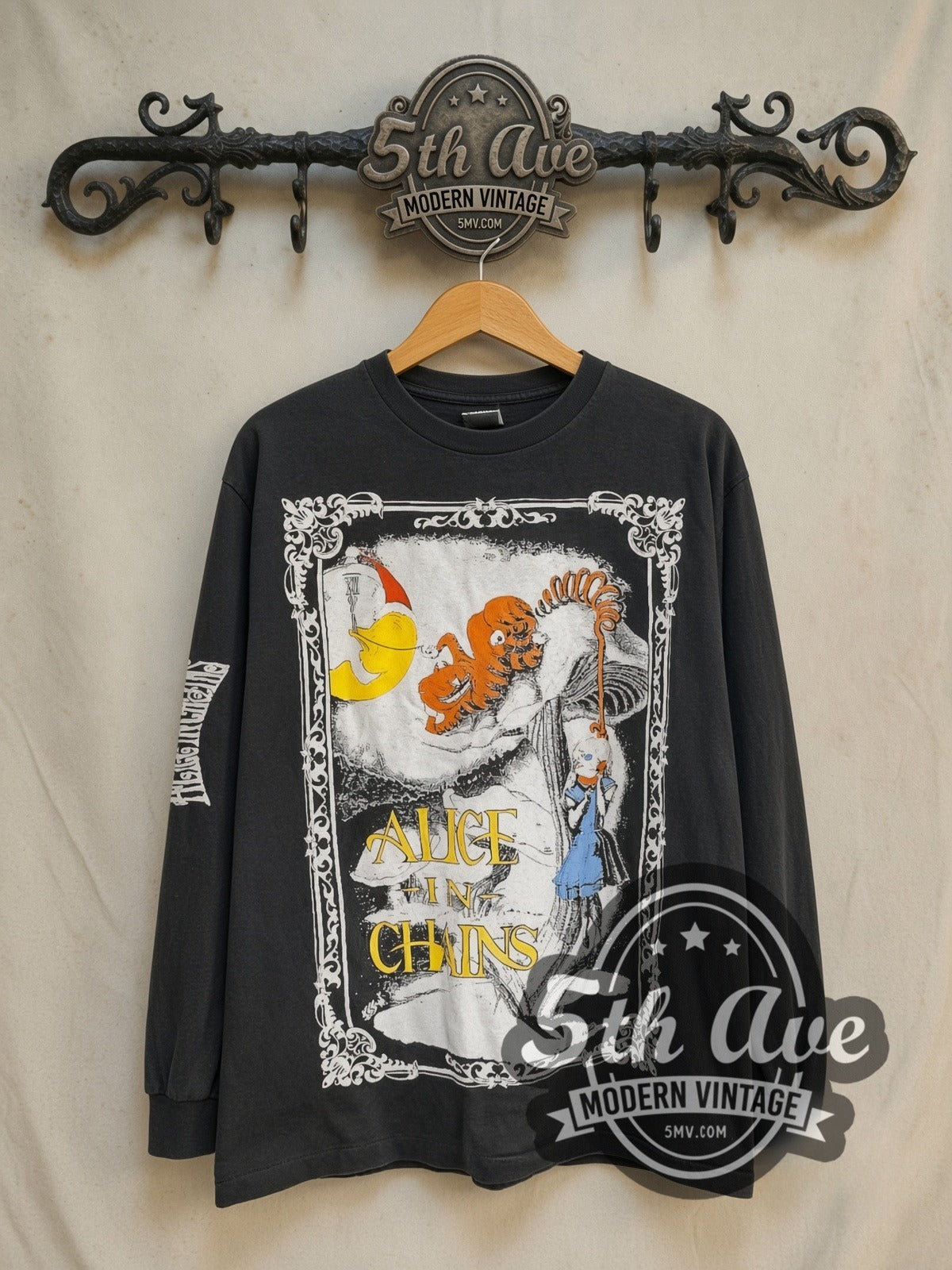 Alice in Chains In Wonderland vintage band long sleeve t-shirt, front view on a display rack