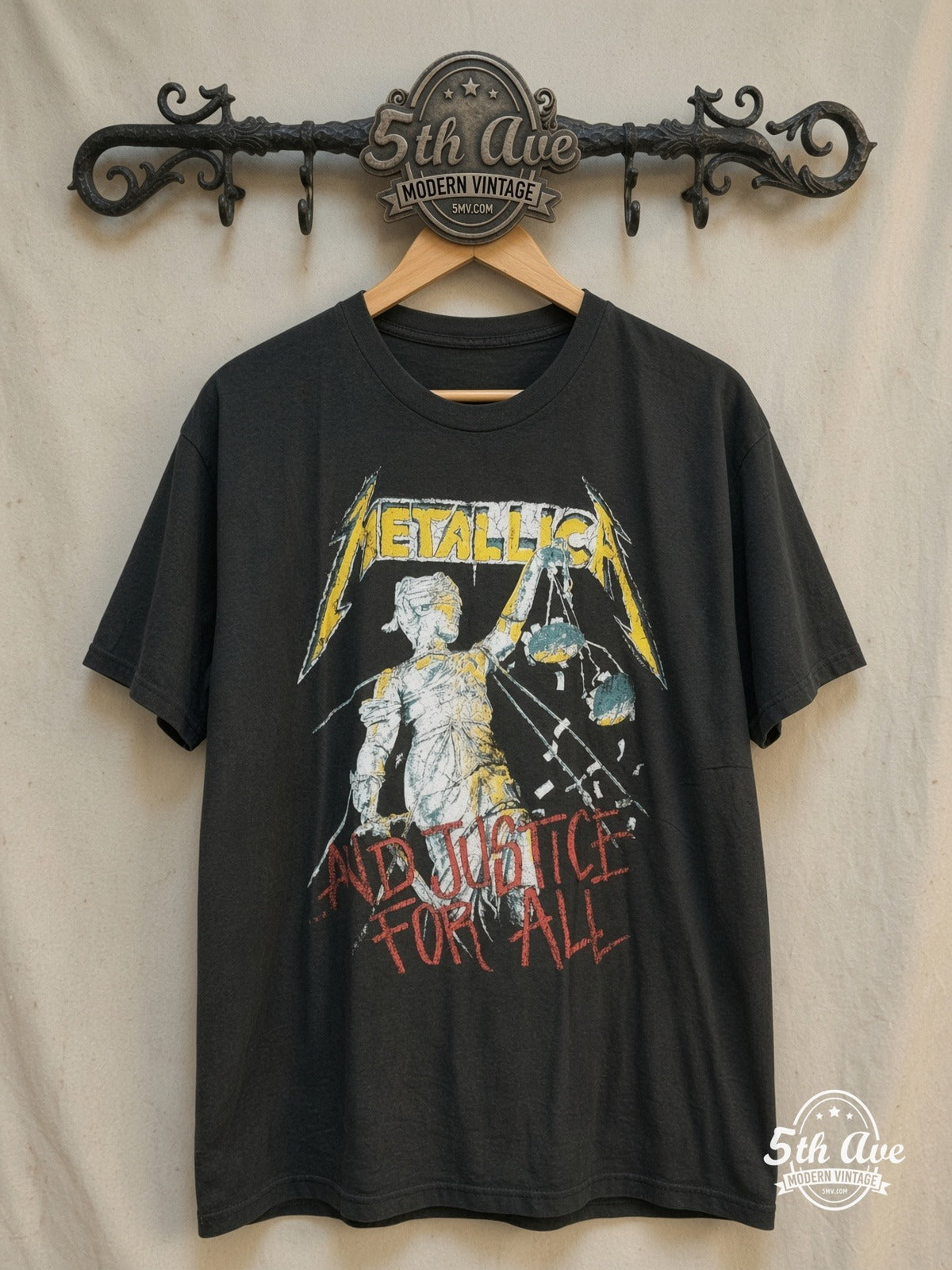 Metallica vintage band t-shirt on rack