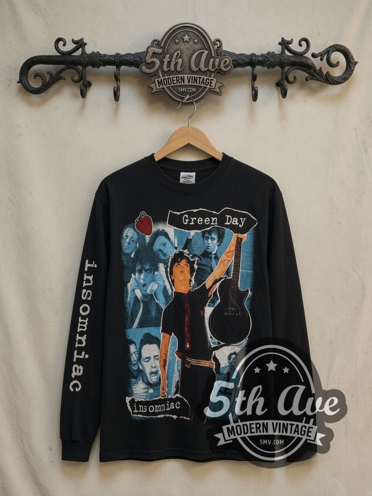 Green Day vintage band long sleeve t-shirt, front view on the 5MV rack