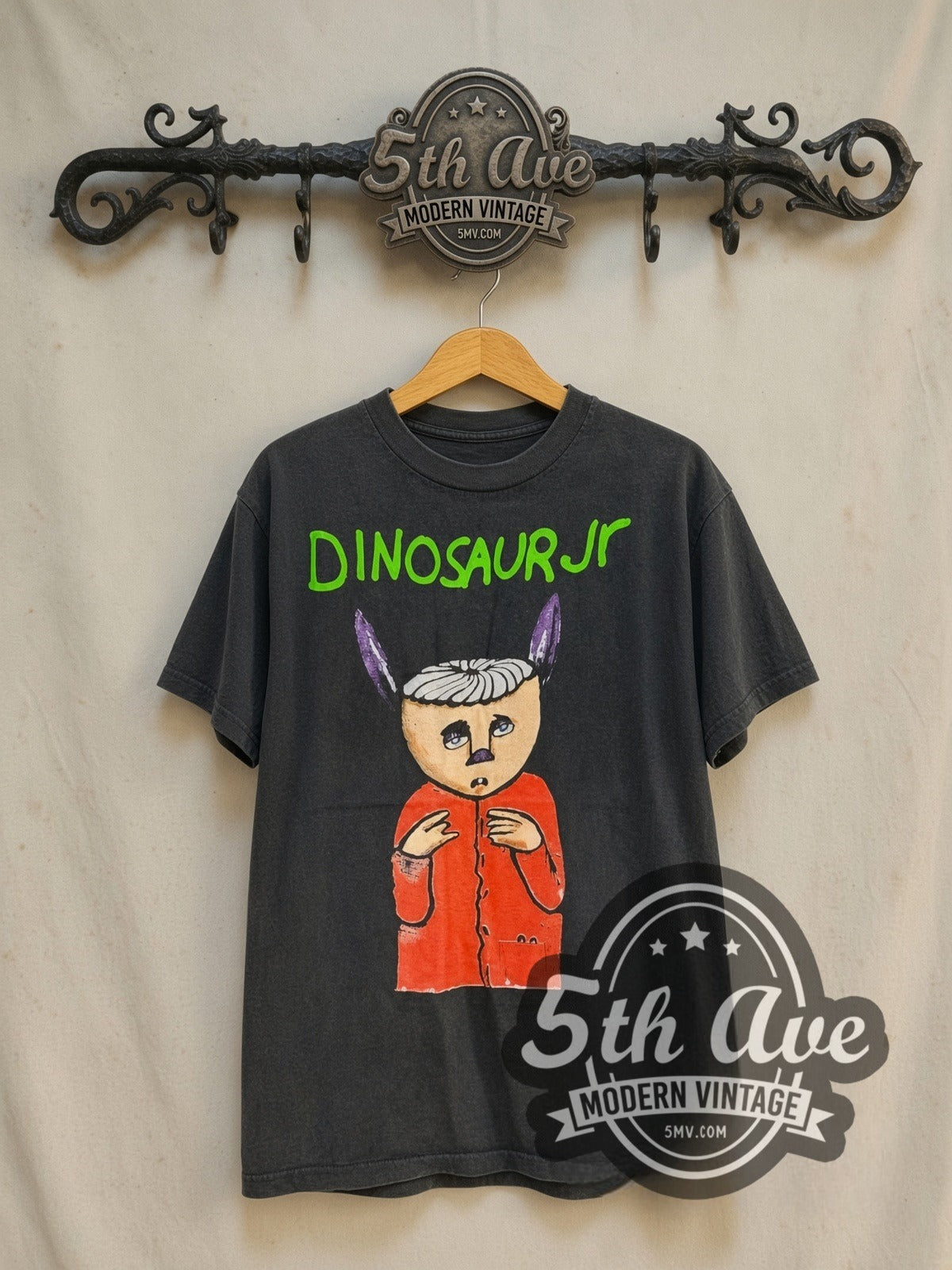 Dinosaur Jr. Without a Sound vintage band t-shirt in black, front view on the 5MV rack