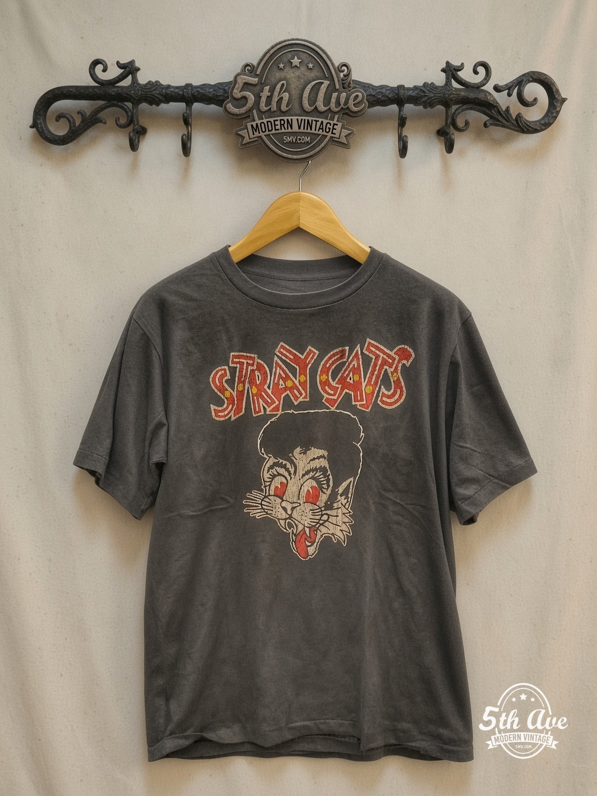Stray Cats vintage band t-shirt on rack