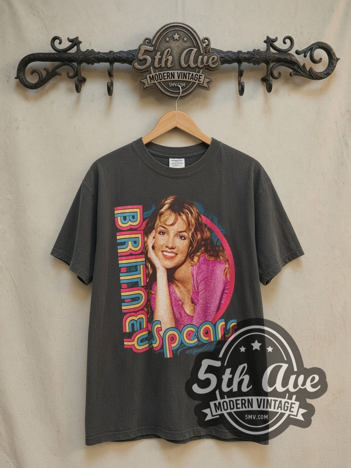 Britney Spears Baby One More Time vintage band t-shirt, front view on the 5MV rack