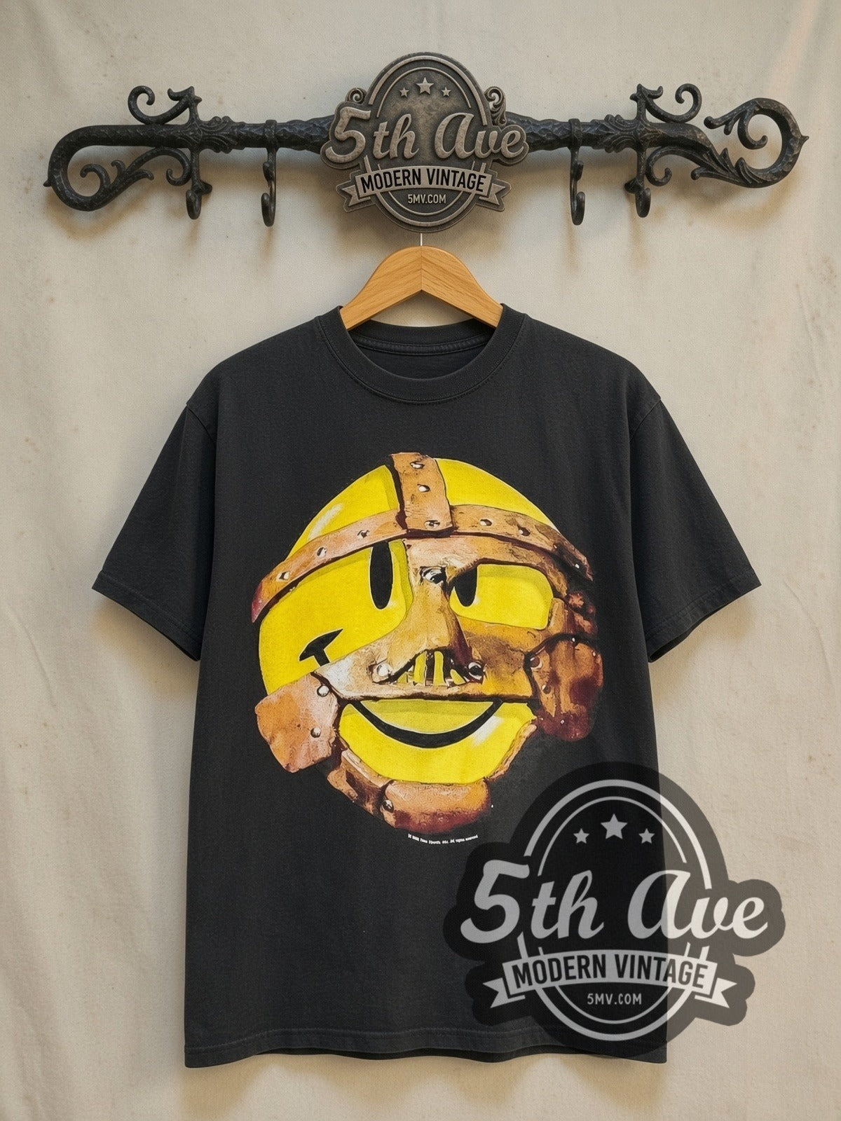 WWF Have a Nice Day vintage wrestling tee in black, front view on the 5MV rack