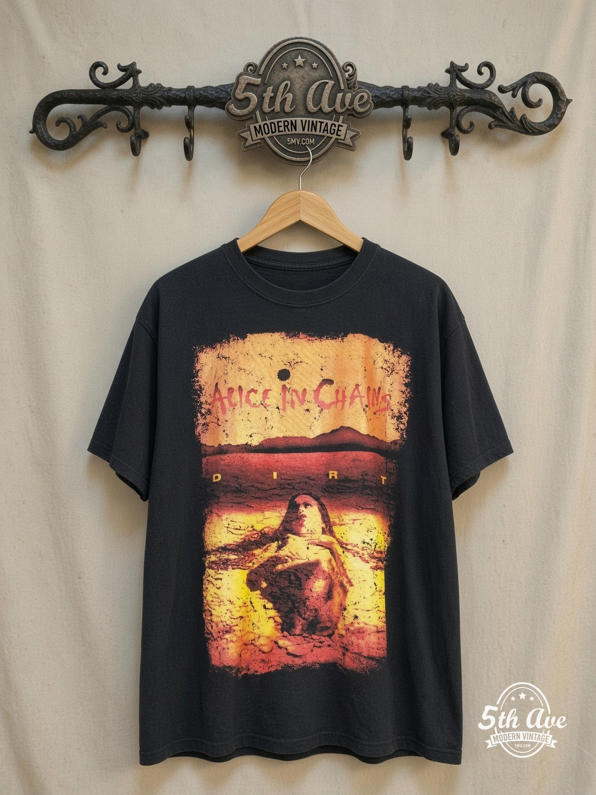Alice in Chains vintage band t-shirt on rack