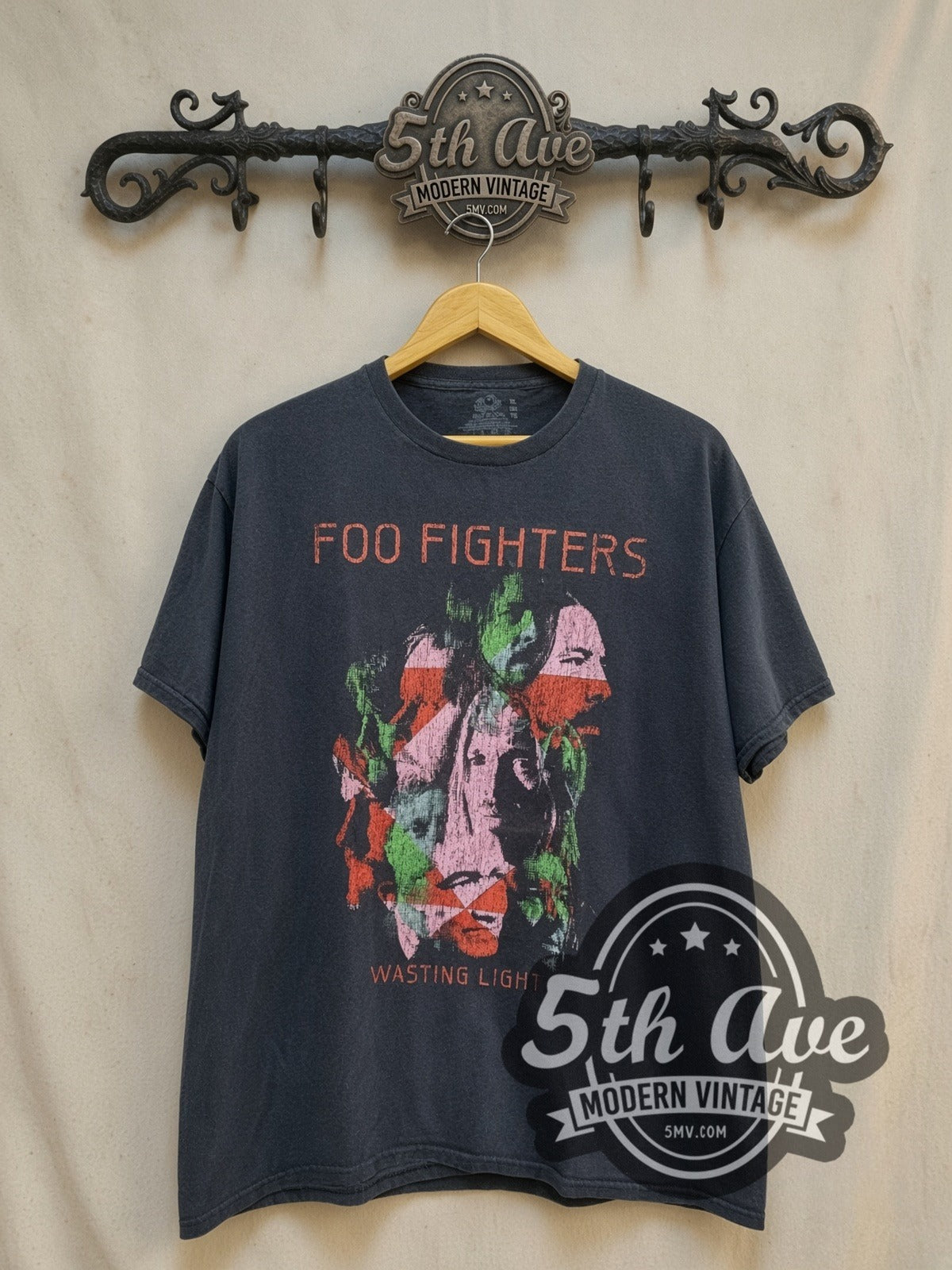 Foo Fighters Wasting Light vintage band t-shirt, front view on the 5MV rack