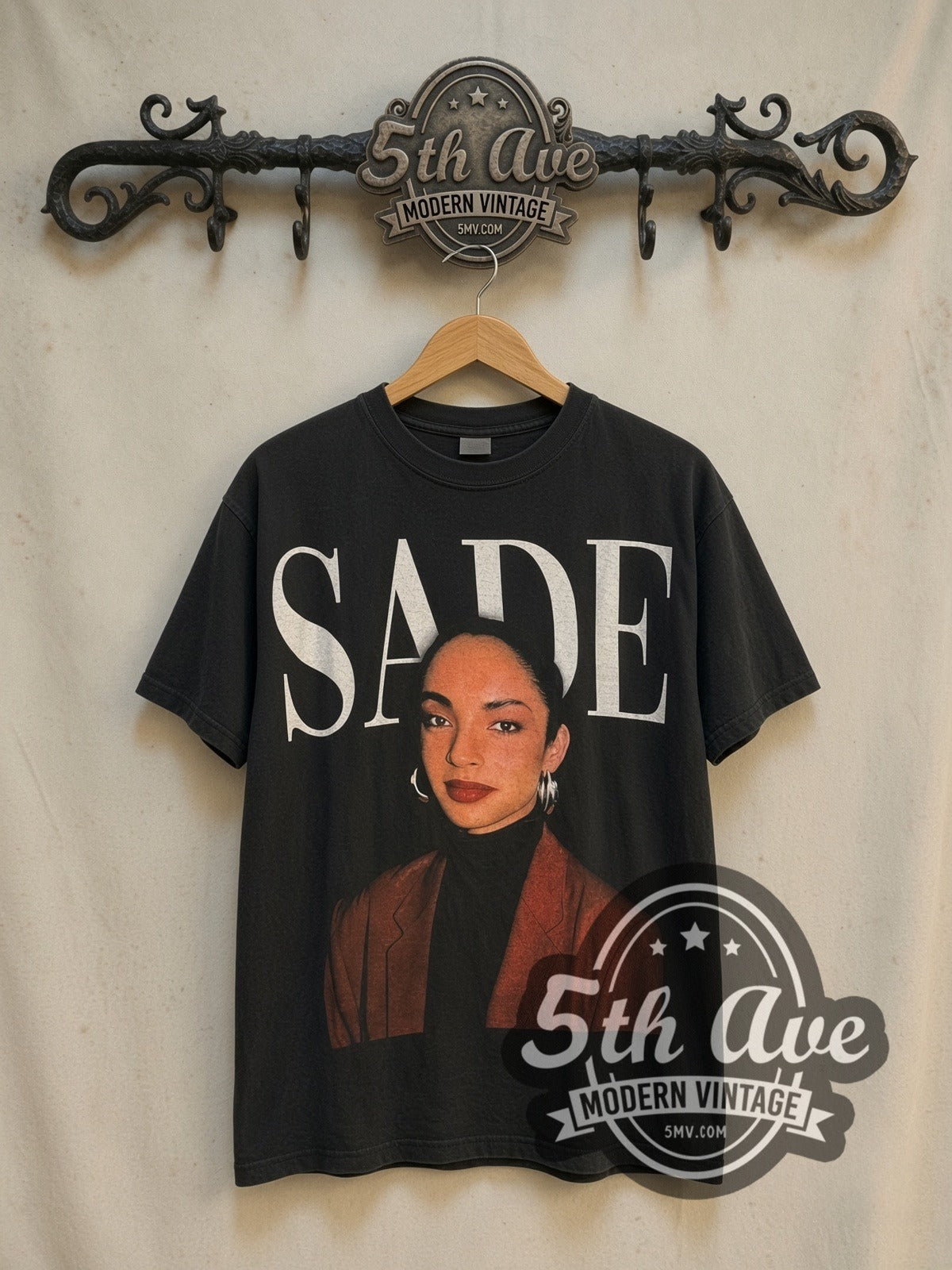 Sade Love Deluxe World Tour 1993 vintage band t-shirt, front view on the 5MV rack
