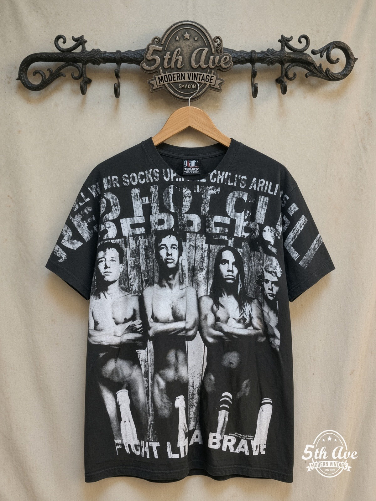 Red Hot Chili Peppers vintage band t-shirt on rack