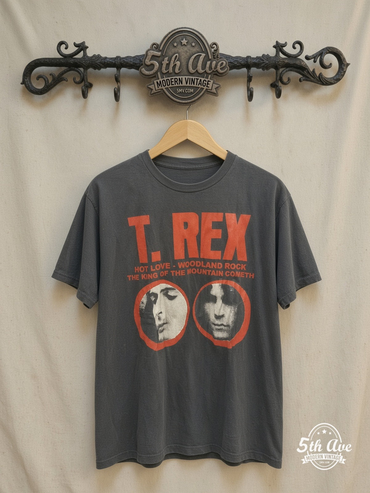 T. REX single stitched greyish slightly vintage band t-shirt on rack