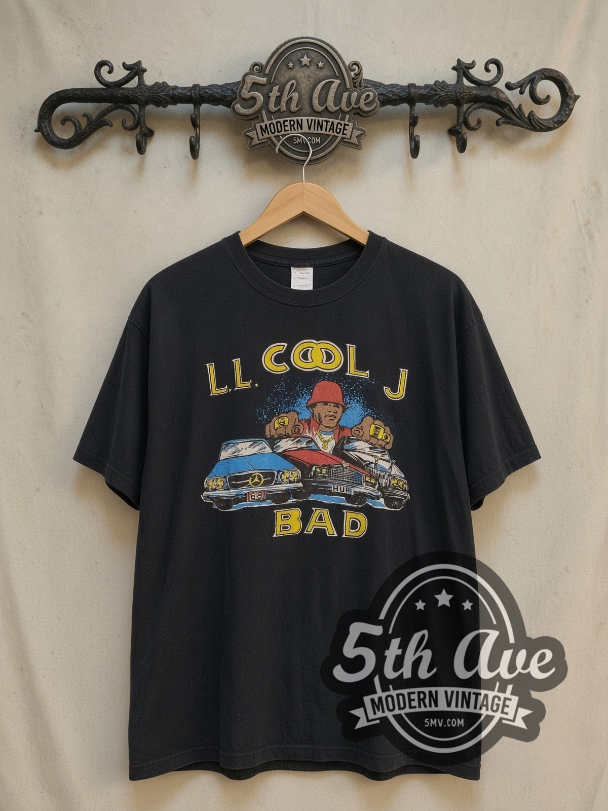 LL Cool J vintage rap tee, front view on the 5MV rack