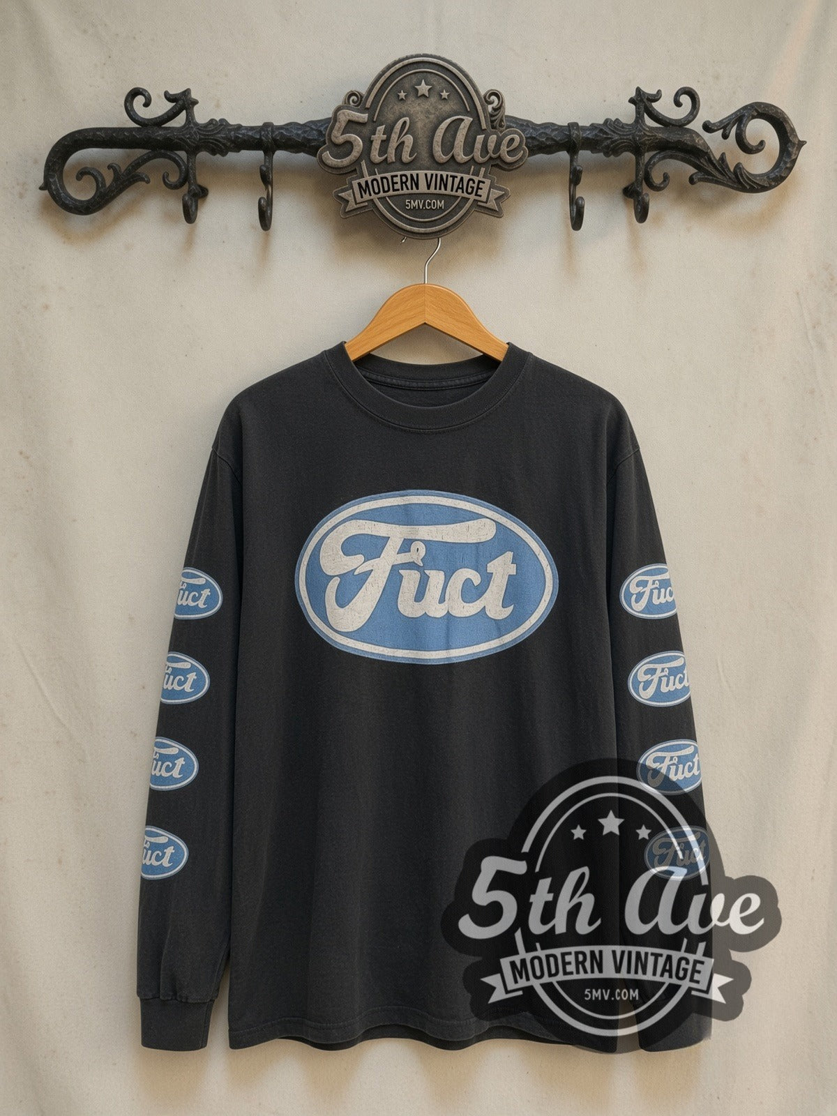 Rage Against the Machine RATM x FUCT vintage band long sleeve t-shirt, front view on the 5MV rack