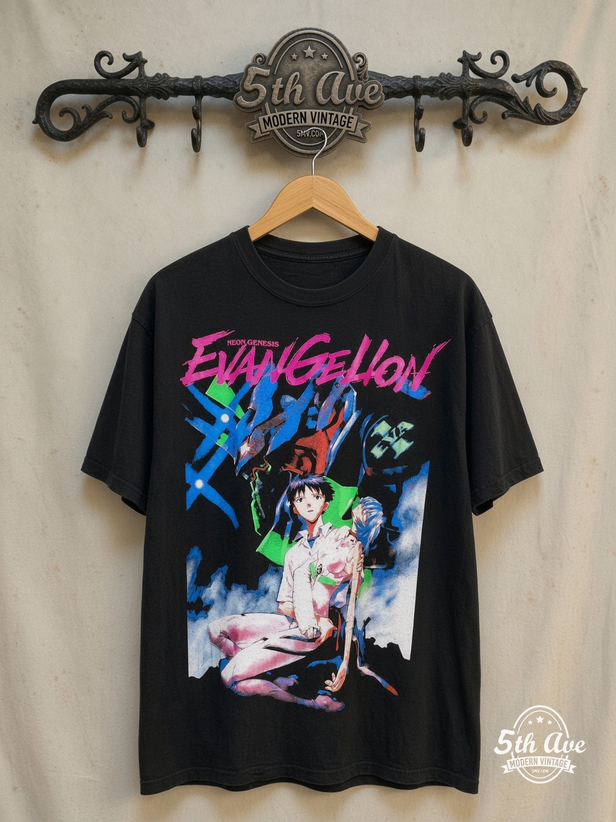 Neon Genesis Evangelion vintage anime tee on rack