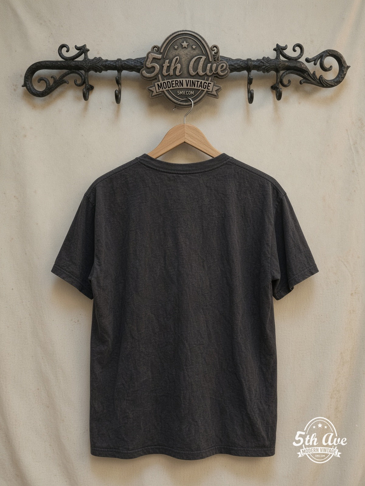 Buddy Holly Tribute: Rock On t shirt – Vintage Band T-Shirt — front on locked cream ornate 5th Ave rack