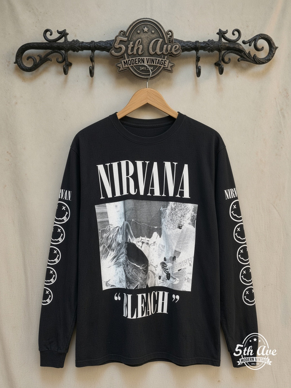 Nirvana Bleach vintage band t-shirt on rack