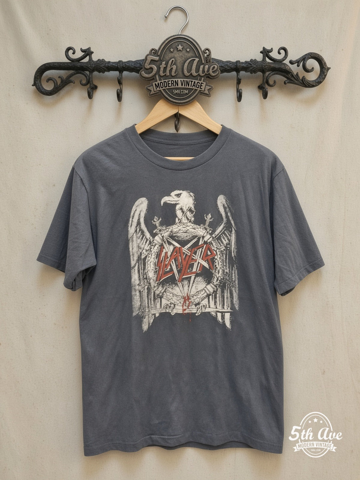 Slayer vintage band t-shirt on rack