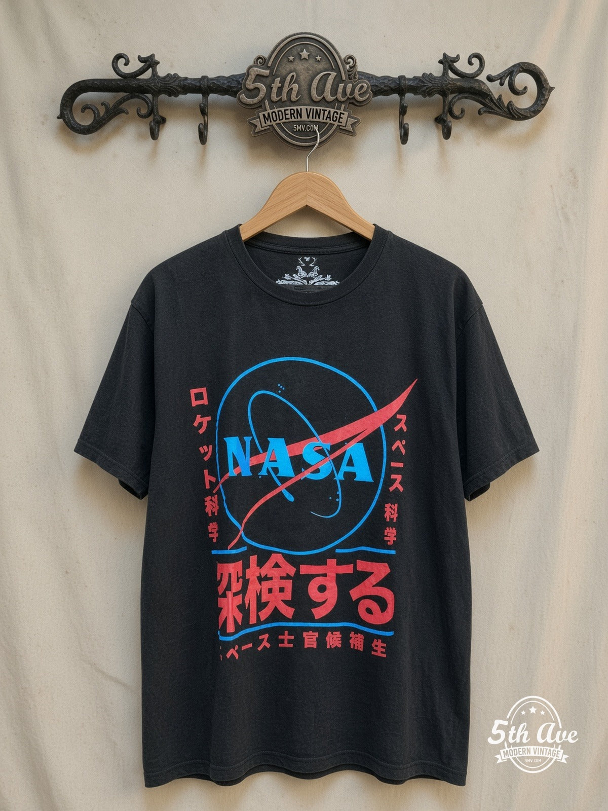 NASA – Vintage Graphic Tee — front on locked cream ornate 5th Ave rack