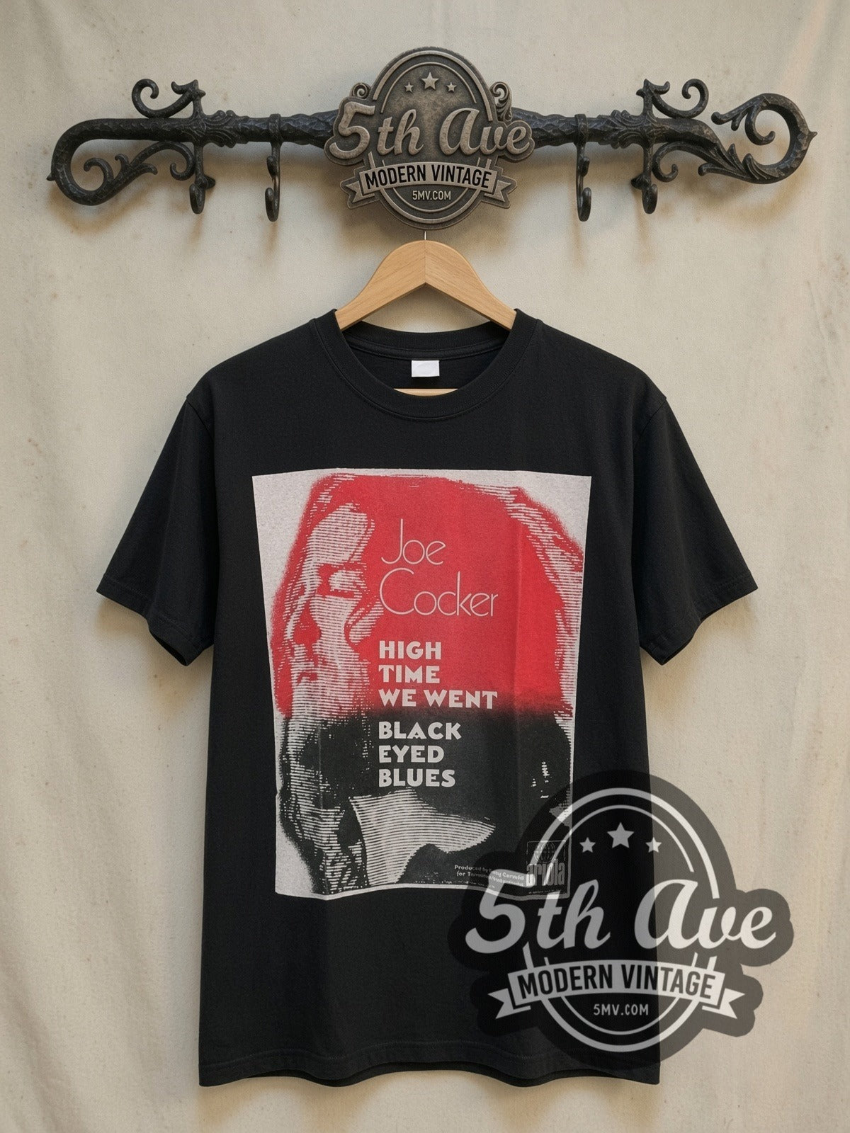 Joe Cocker High Time We Went vintage band t-shirt, front view on the 5MV rack