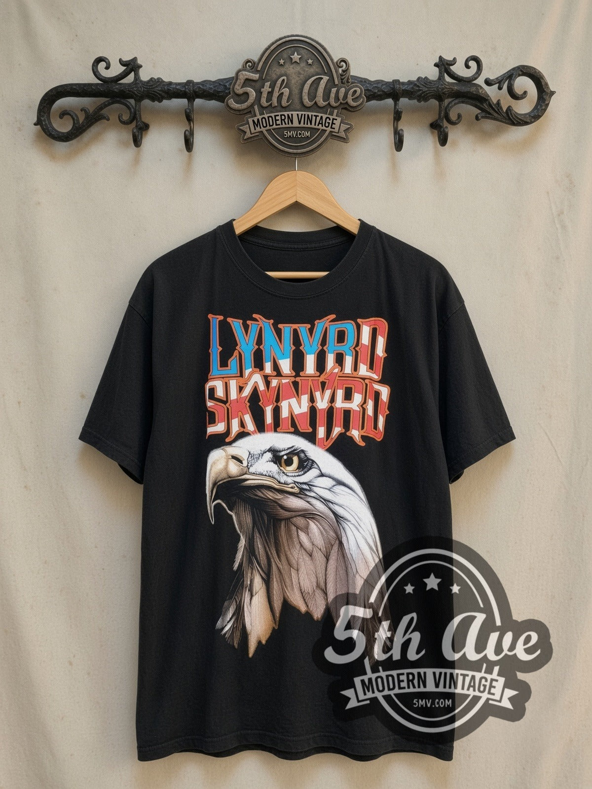 Lynyrd Skynyrd vintage band t-shirt, front view on the 5MV rack