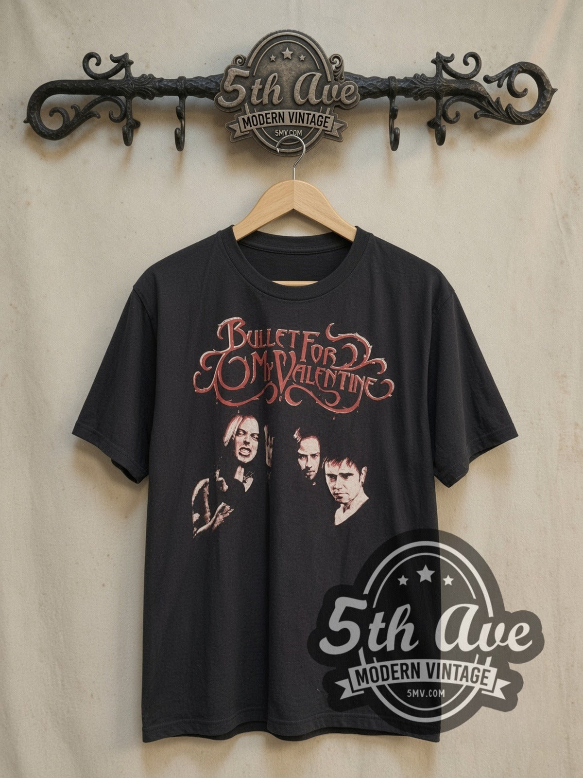 Bullet for My Valentine Faded Elegance vintage band t-shirt, front view on the 5MV rack