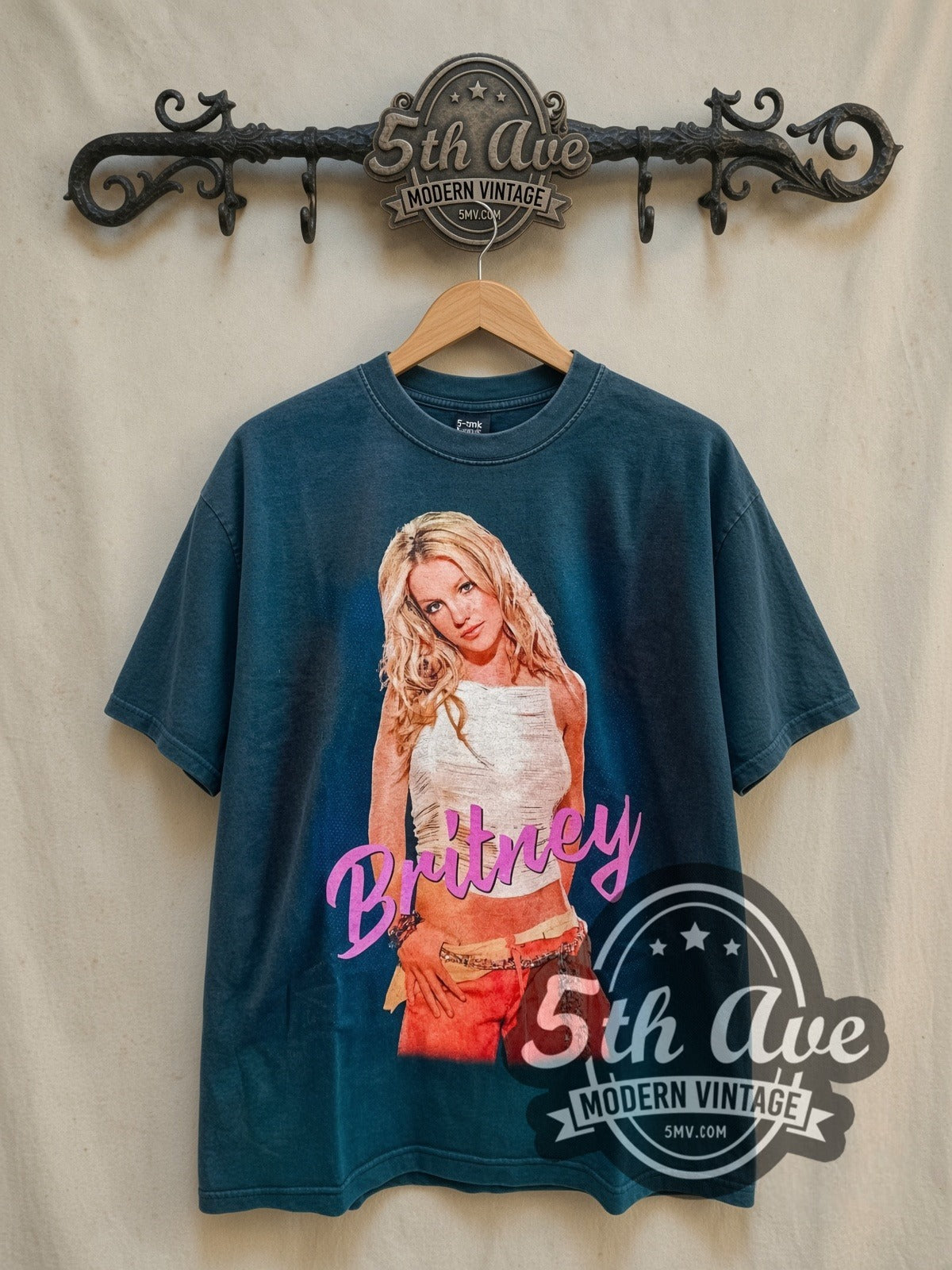 Britney Spears Oops!... I Did It Again Tour 2000 vintage band t-shirt in black, front view on the 5MV rack