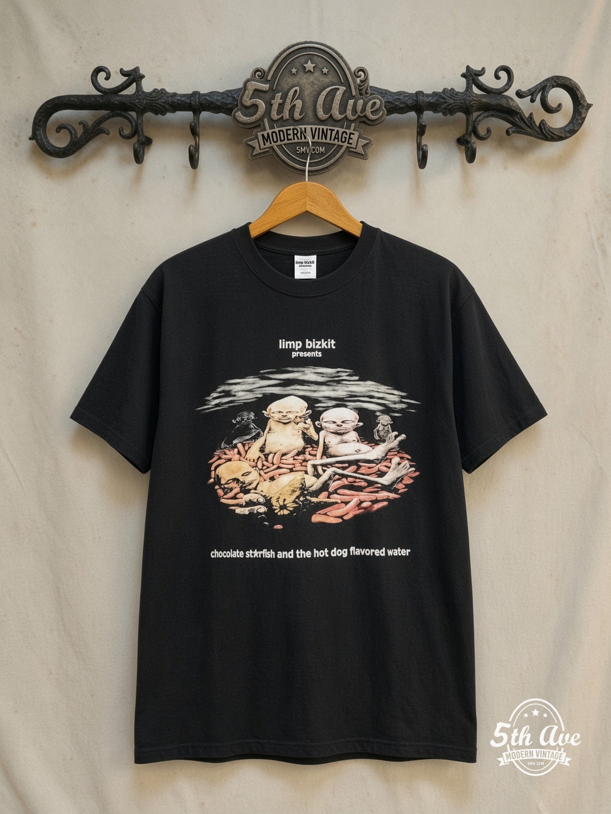 Limp Bizkit Chocolate Starfish vintage band t-shirt on rack