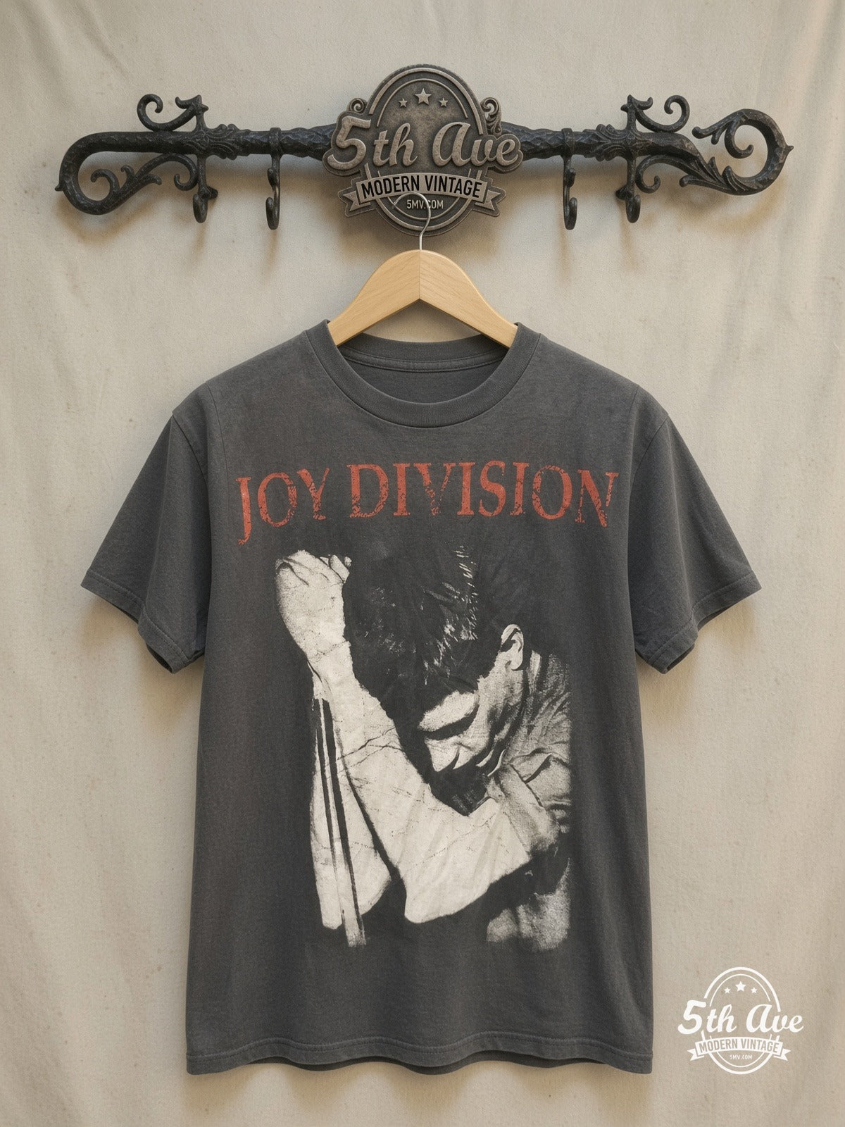 Joy Division vintage band t-shirt on rack
