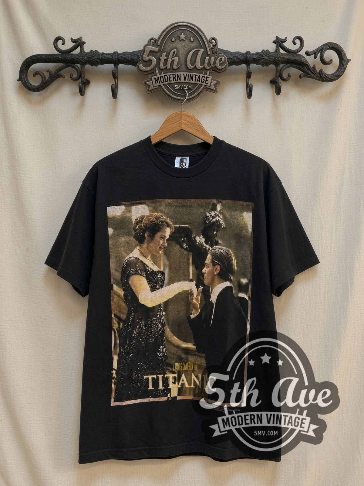 Titanic vintage movie t-shirt, front view on the 5MV rack