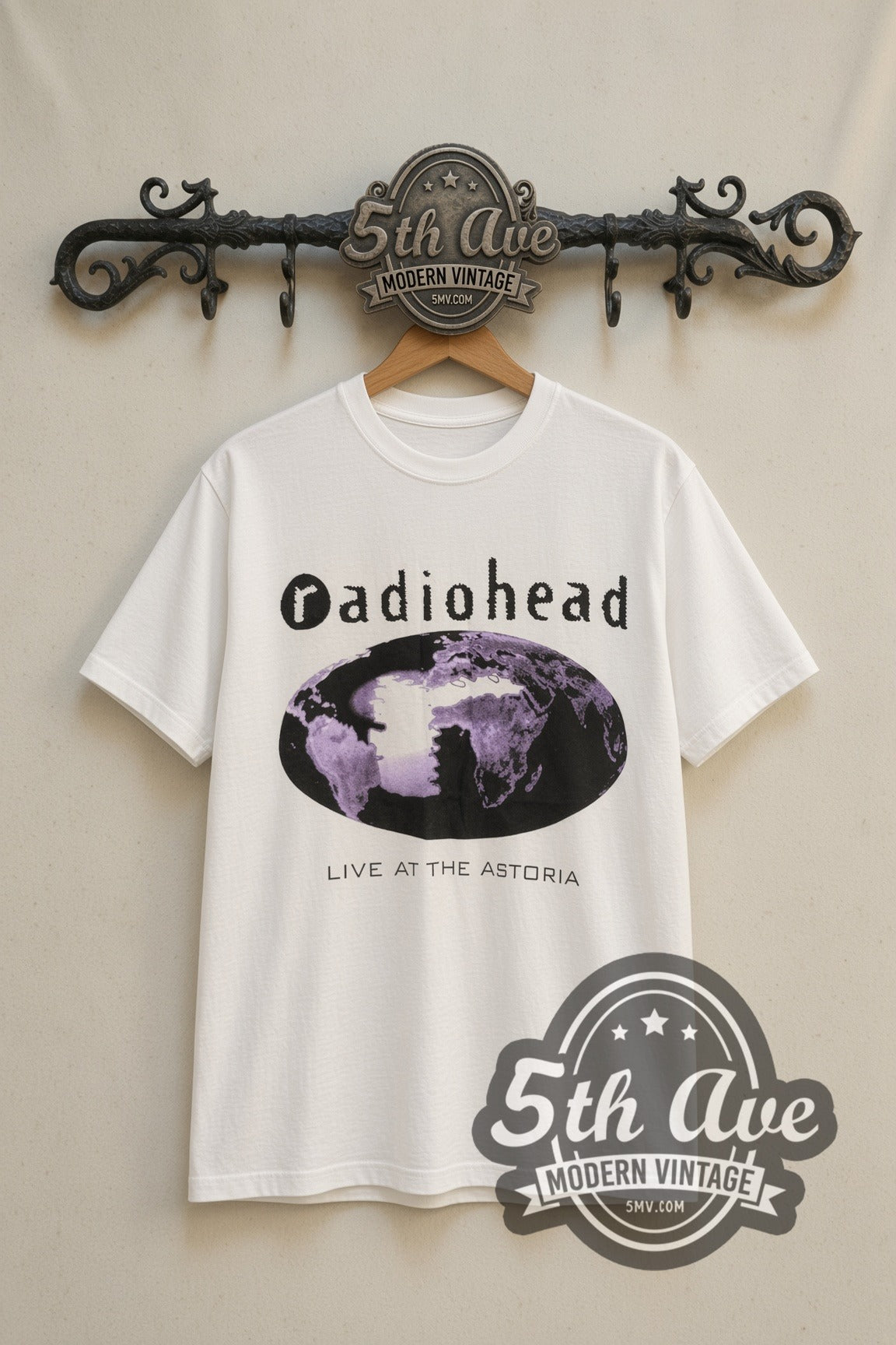 Radiohead Live at the Astoria 1994 band t-shirt front on the 5MV rack
