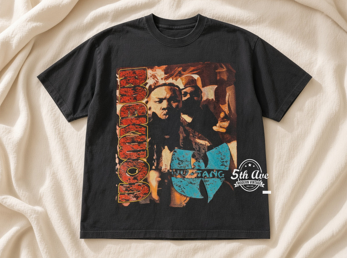 Raekwon Only Built 4 Cuban Linx vintage t-shirt laid on bed
