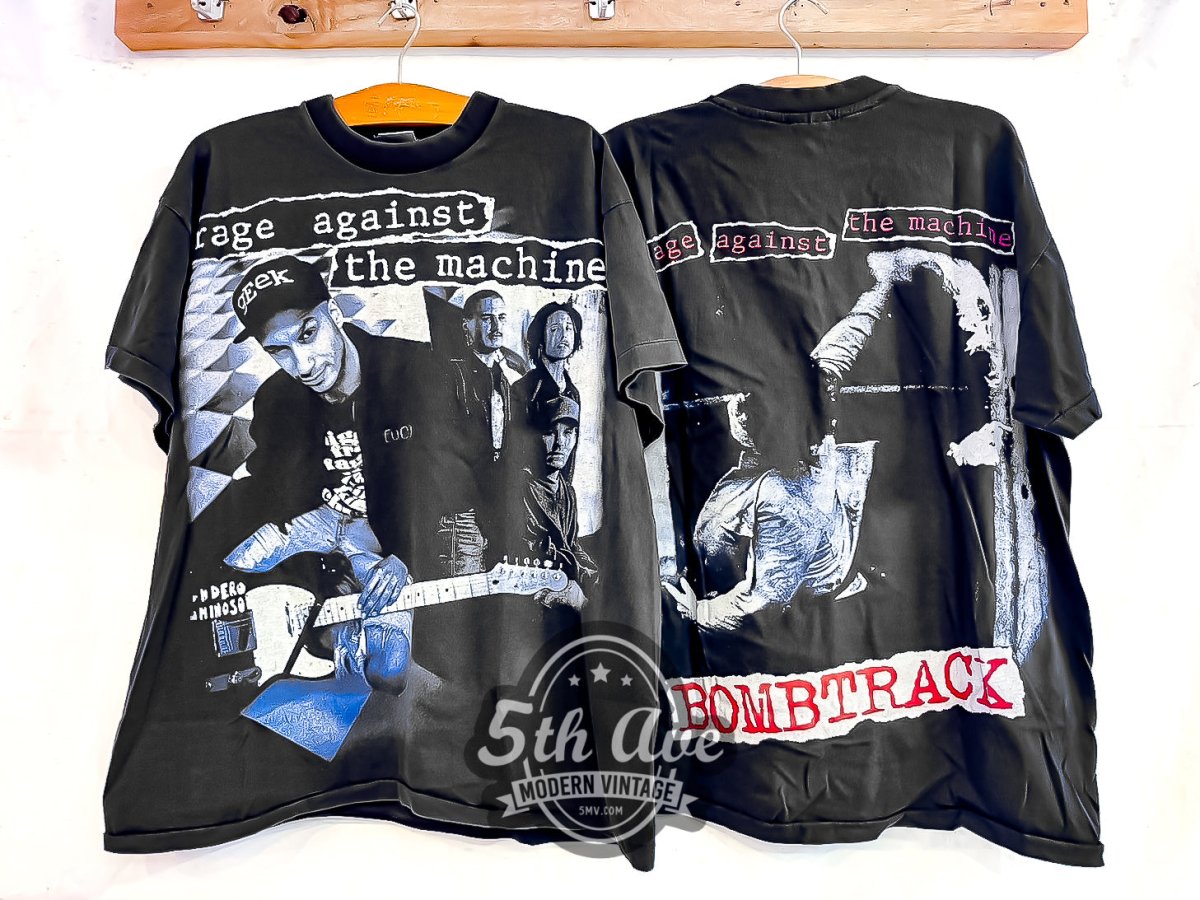 Rage Against the Machine 'Bombtrack' - AOP Vintage Reprint Band T-Shirt - Vintage Band Shirts