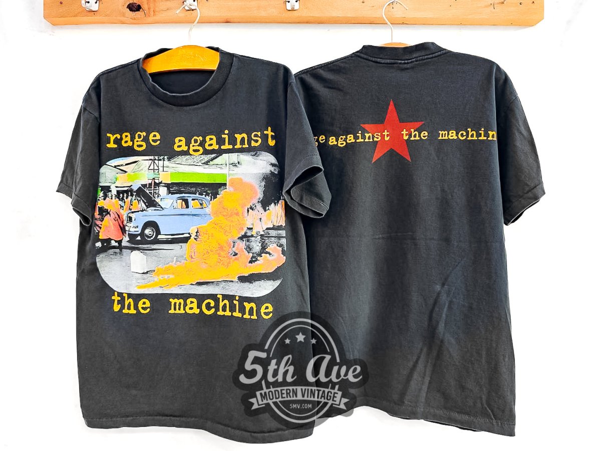 Rage Against the Machine Burning Monk Colored - Vintage Reprint Band T-Shirt - Vintage Band Shirts