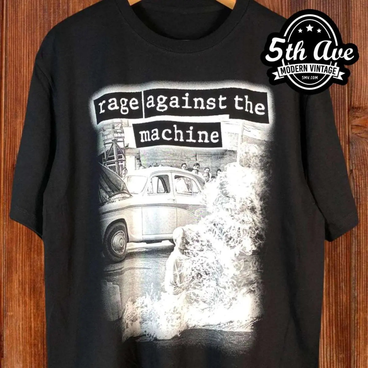 Rage Against the Machine Burning Monk - New vintage band t-shirt on rack