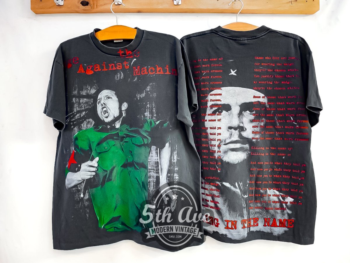 Rage Against the Machine 'Killing in the Name' - AOP All Over Print Vintage Reprint Band T-Shirt - Vintage Band Shirts