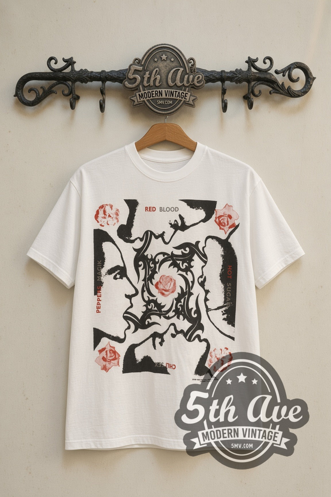 Red Hot Chili Peppers Blood Sugar Sex Magik band t-shirt front on the 5MV rack