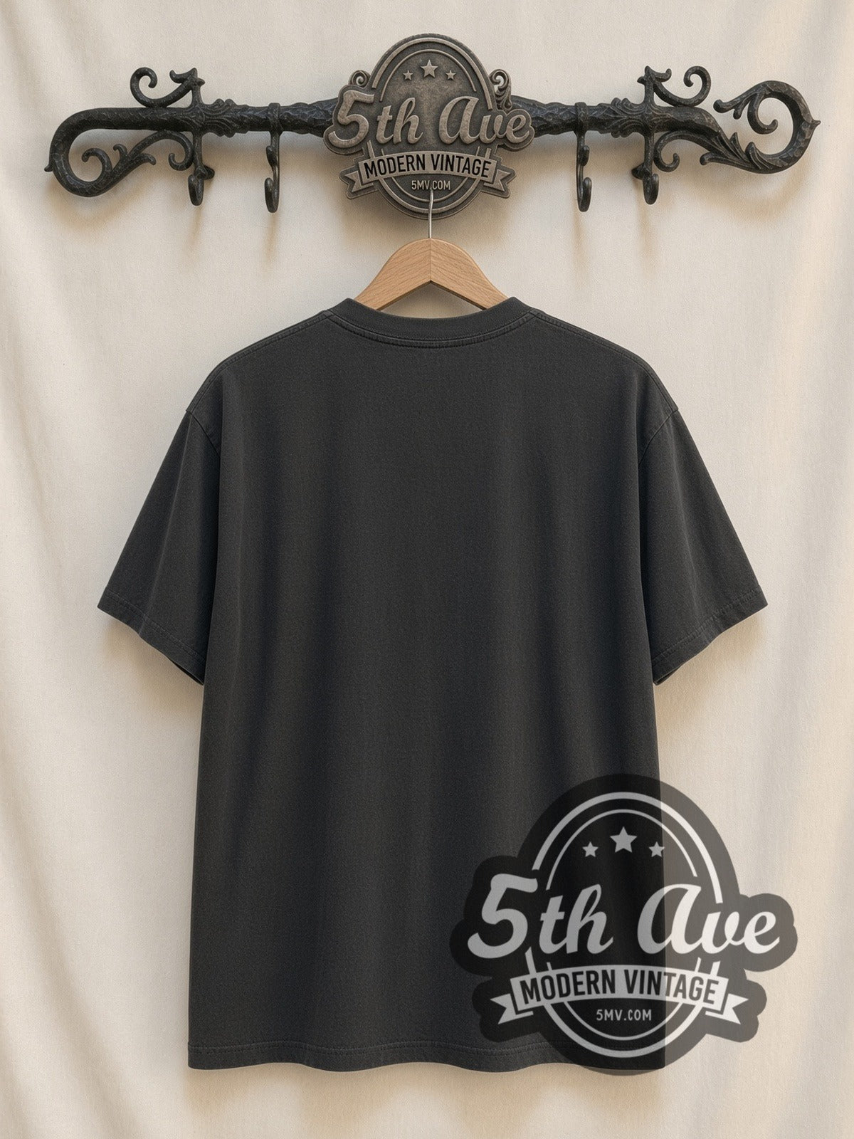Red Hot Chili Peppers Classic Red Asterisk Circle Logo vintage band t-shirt, back view on the 5MV rack