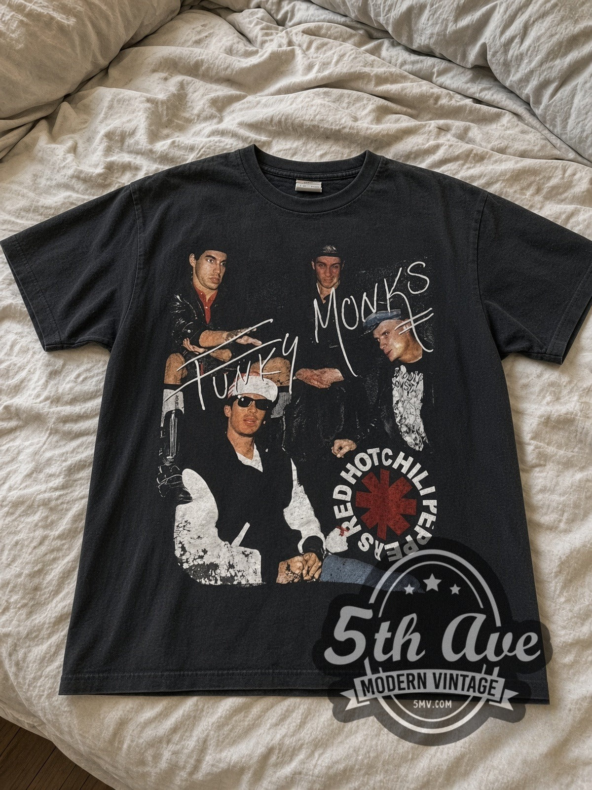 Red Hot Chili Peppers Funky Monks / Greatest Hits vintage band tee laid flat