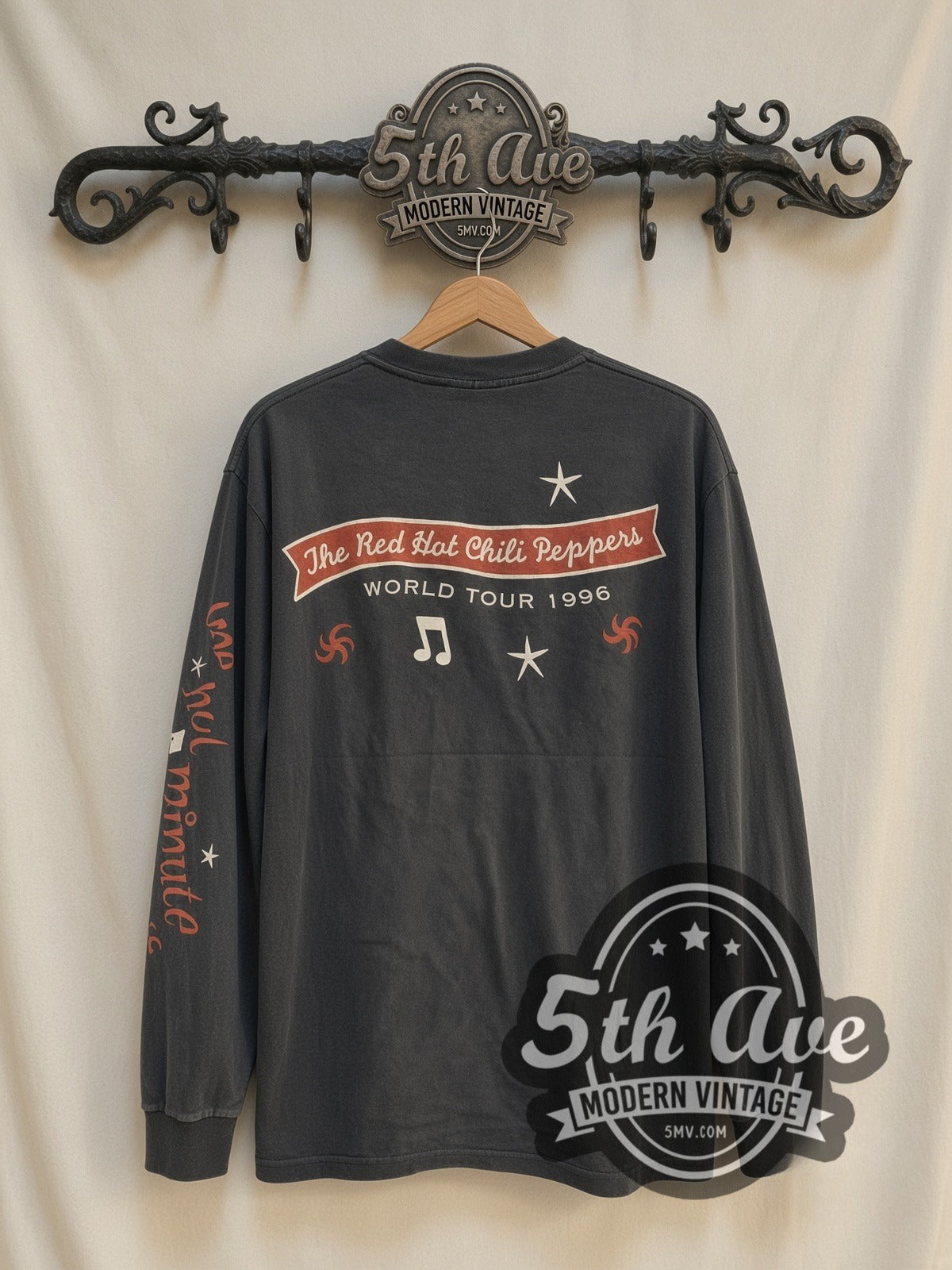 Red Hot Chili Peppers One Hot Minute 1996 vintage band long sleeve t-shirt, back view on the 5MV rack