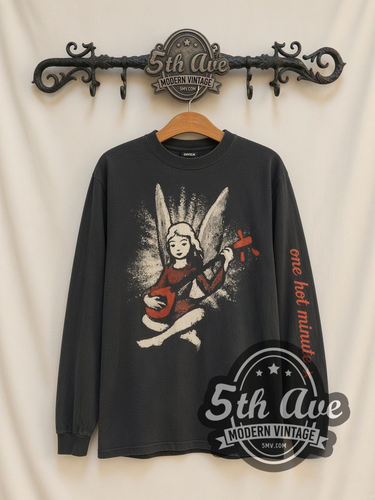 Red Hot Chili Peppers One Hot Minute 1996 vintage band long sleeve t-shirt, front view on the 5MV rack