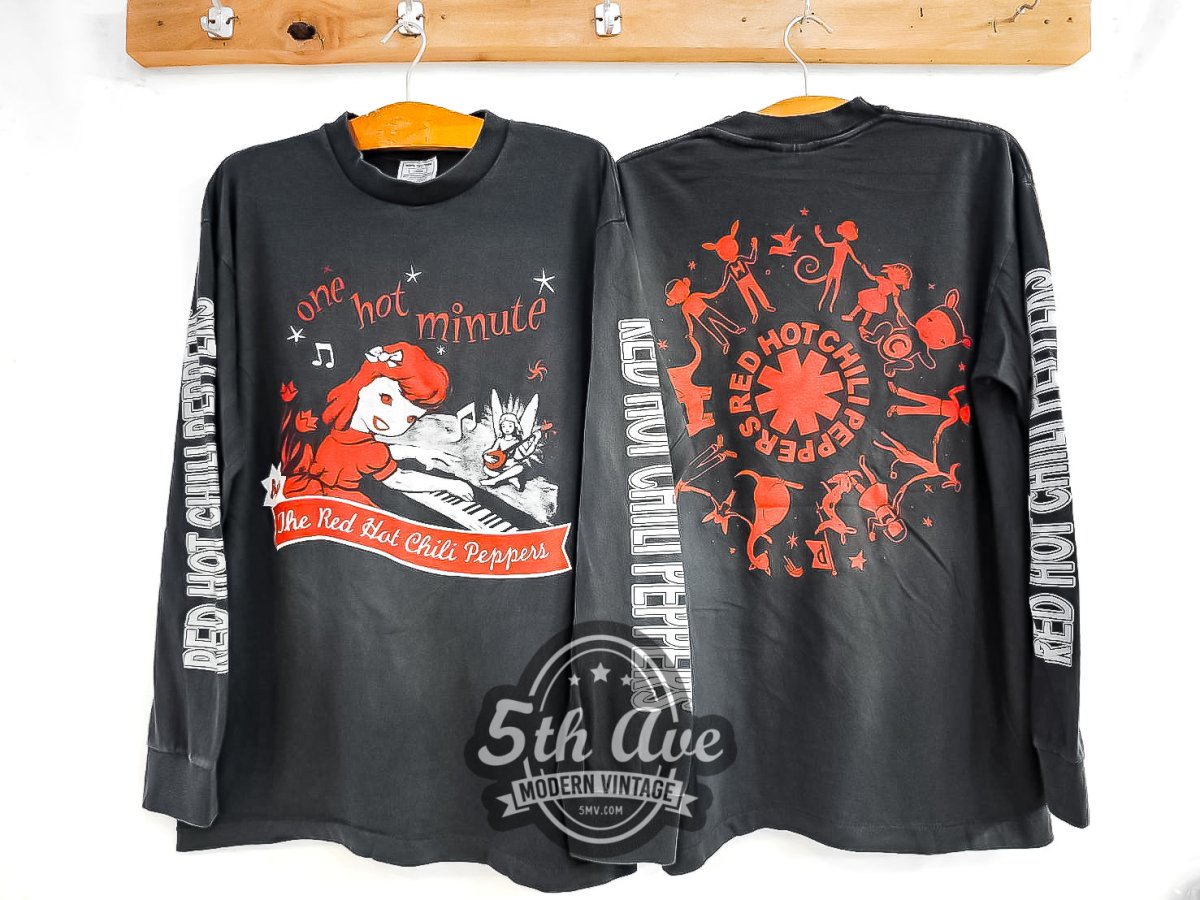 Red Hot Chili Peppers RHCP 'One Hot Minute' - Long Sleeve Vintage Reprint Band T-Shirt - Vintage Band Shirts