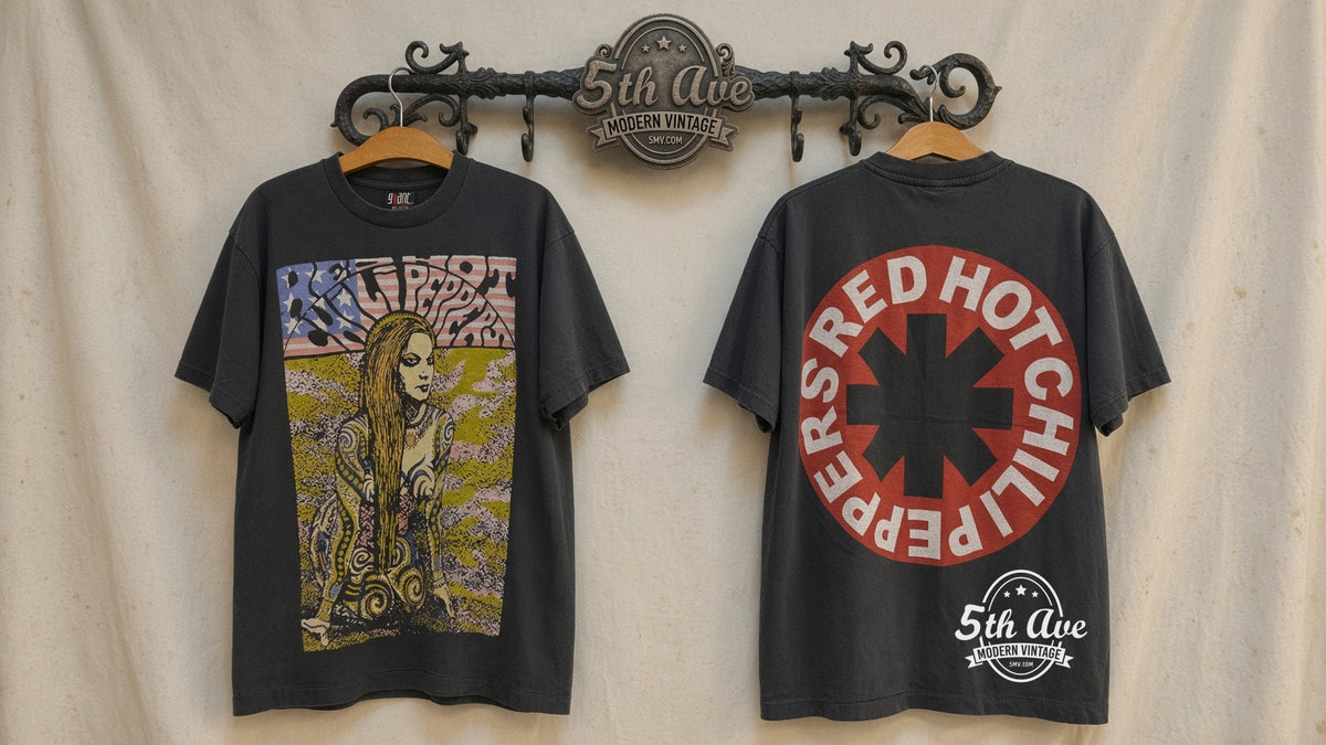 RHCP Tattooed Girl vintage band t-shirt on rack