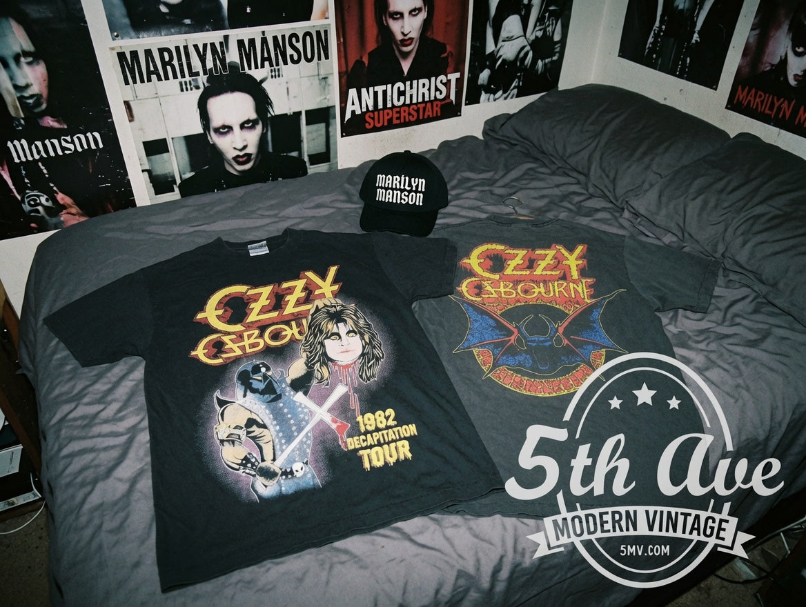 Ozzy Osbourne Vintage Tour T Shirt – 1982 Decapitation Tour Graphic Tee, Retro Band Shirt, 80s Rock Metal Concert Tee