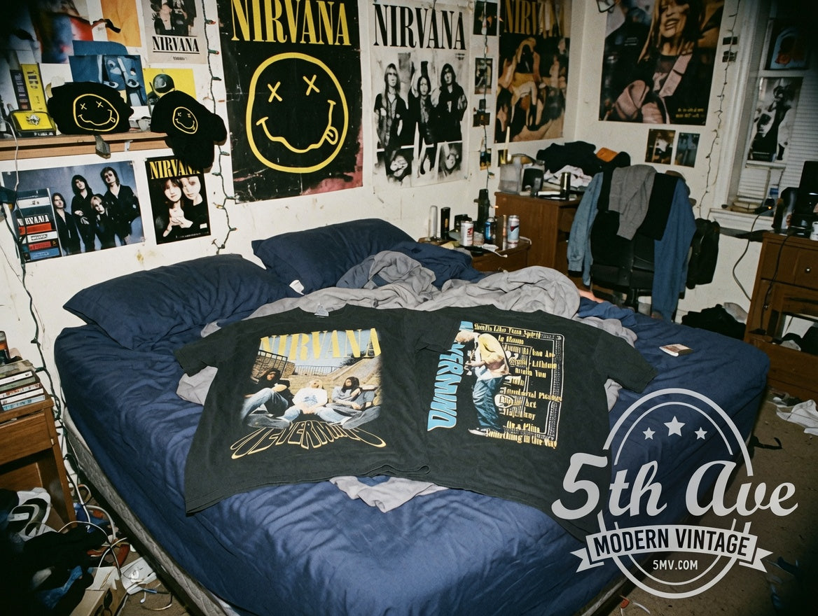 Vintage Nirvana Nevermind Band T-Shirt Black - Rare 90s Style