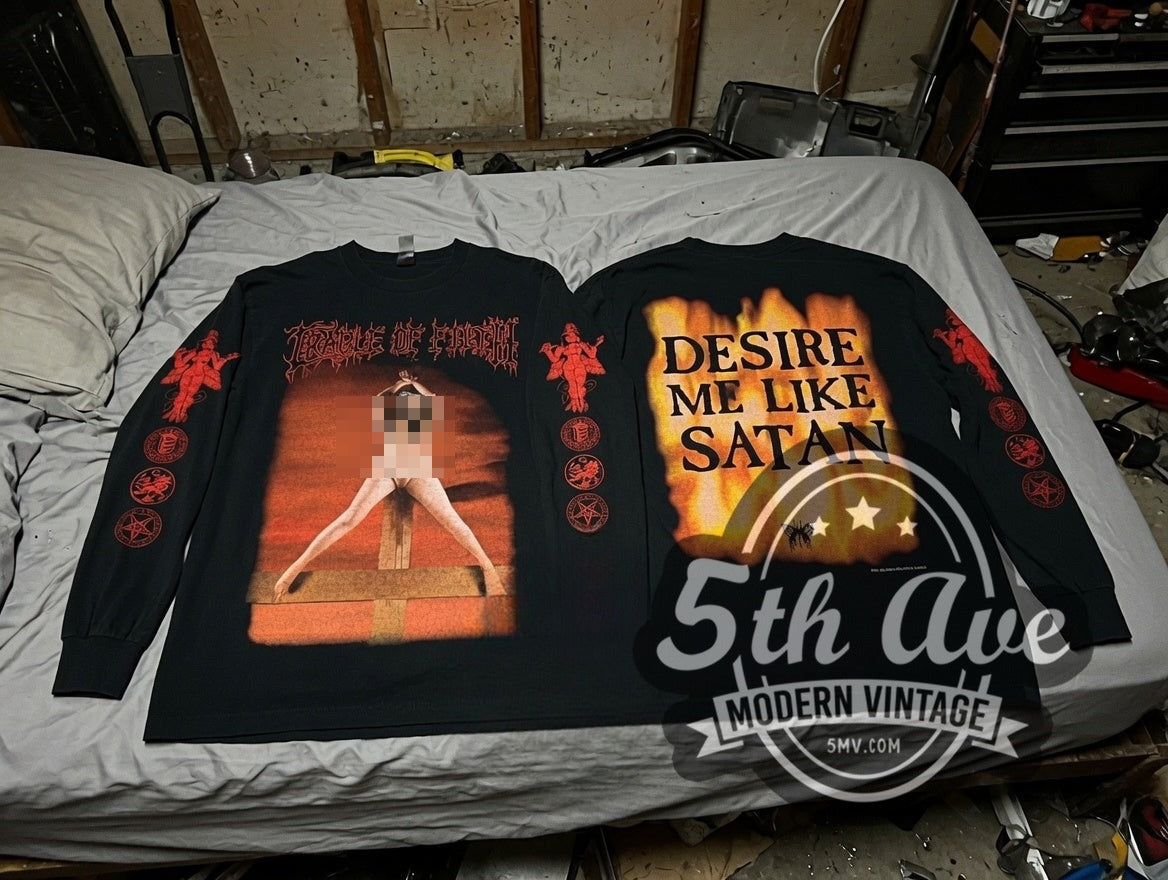 Cradle of Filth vintage band long sleeve t-shirt, detail view 2