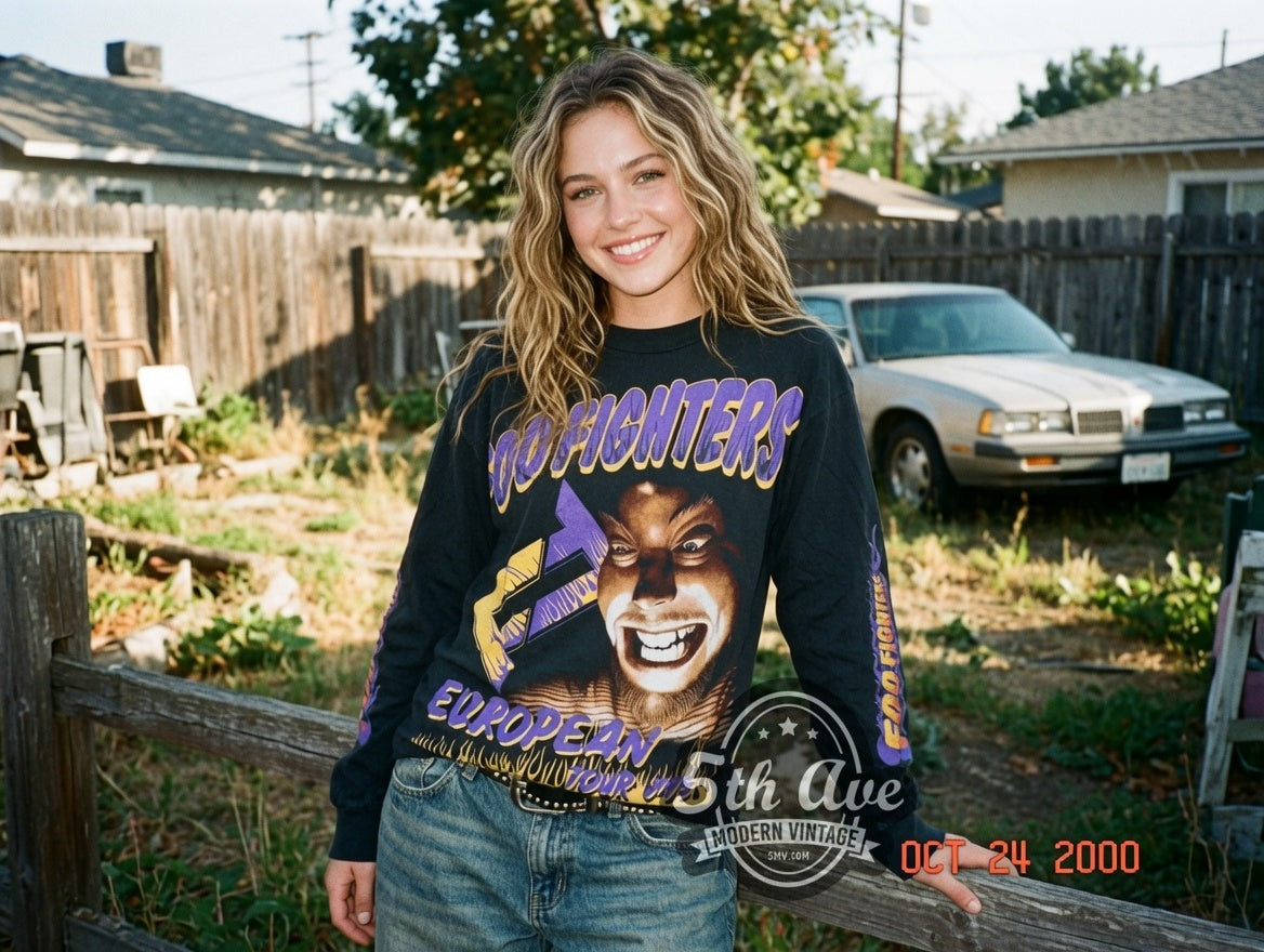 Foo Fighters vintage band long sleeve t-shirt, detail view 4