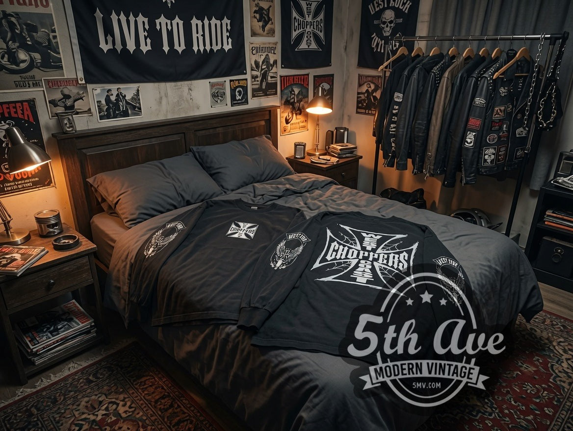West Coast Choppers – Spiderweb Iron Cross West Side – vintage biker long sleeve t-shirt, photo 5