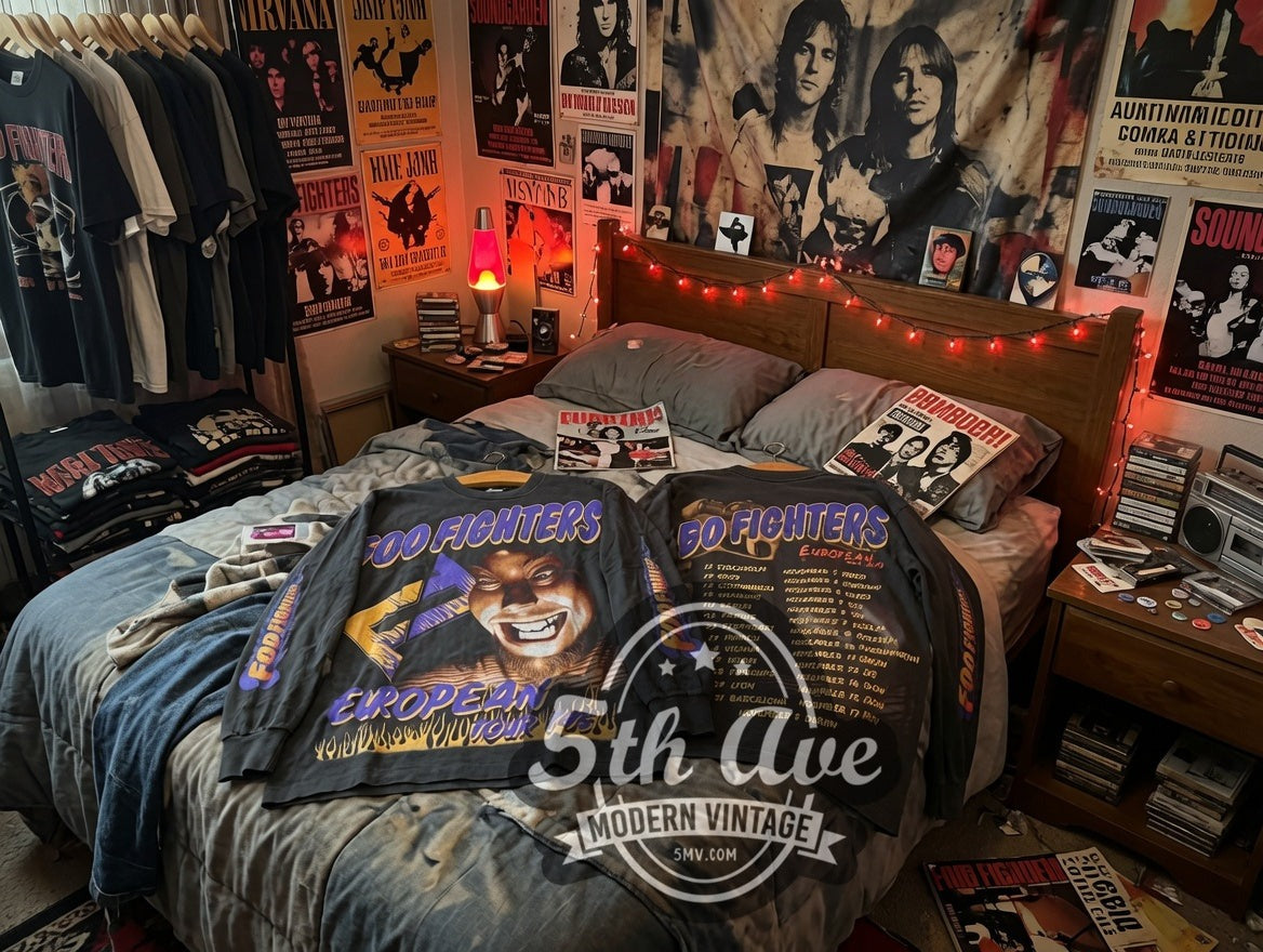 Foo Fighters vintage band long sleeve t-shirt, back view on the 5MV rack