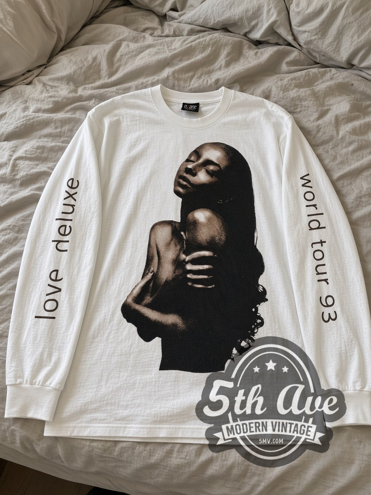 Sade Love Deluxe World Tour 1993 vintage band long sleeve tee laid flat