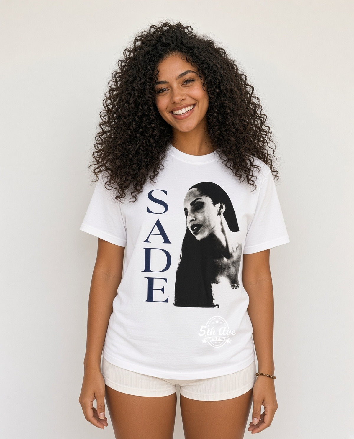 Model wearing Sade Love Deluxe World Tour 1993 Vertical Portrait vintage t-shirt